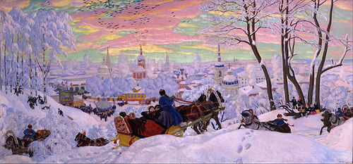 Maslenitsa (tableau de Koustodiev), 1919, Boris Koustodiev