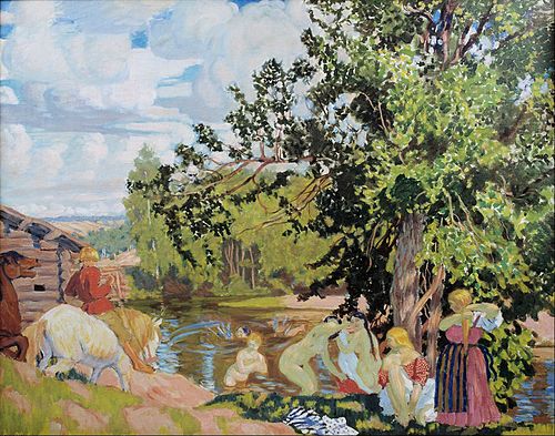 The Bath, 1910, Boris Koustodiev