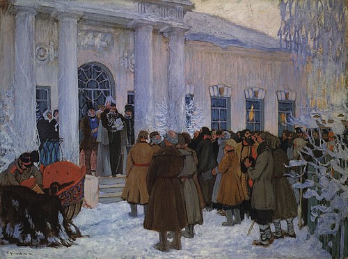 Lecture du manifeste, 1909, Boris Koustodiev