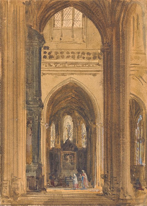 Interior of a Gothic Church, , Augustus Pugin