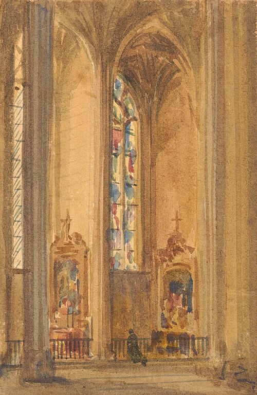 Interior of a Gothic Church, , Augustus Pugin