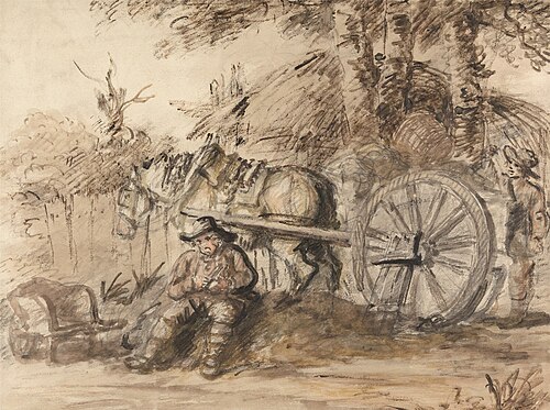 Carter Filling his Pipe, , Henry Bunbury