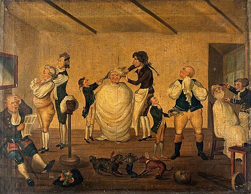 A Barber's Shop, 1784, , Henry Bunbury