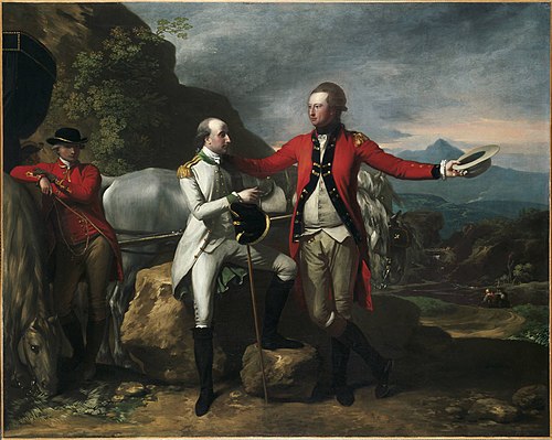 Two Officers and a Groom in a Landscape, 1777, Benjamin West
