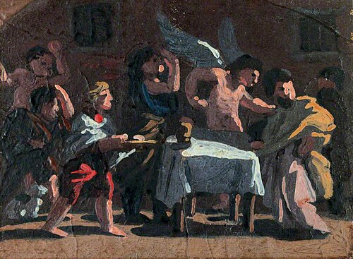 Feast Scene with an Angel  (sketch), , Benjamin West