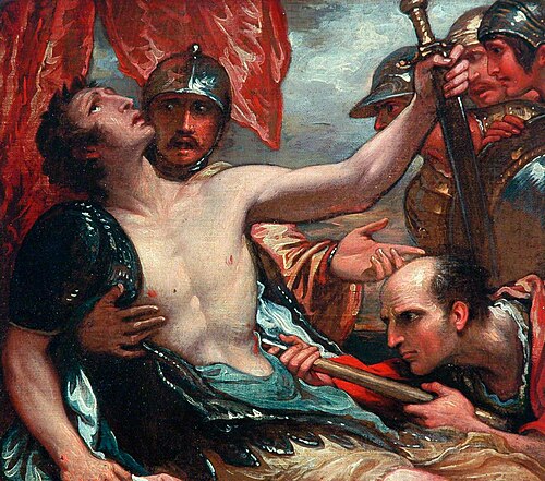 The Death of Epaminondas (study), 1799, Benjamin West