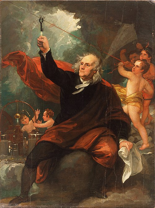 Benjamin Franklin Drawing Electricity from the Sky, 1816, Benjamin West