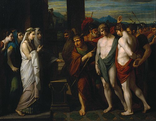 Pylades and Orestes Brought as Victims before Iphigenia, 1766, Benjamin West