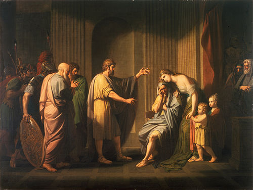 Cléombrote envoyé en exil par Léonidas II, roi de Sparte, 1768, Benjamin West