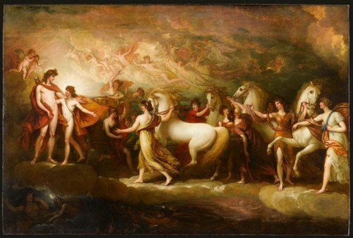 Phaéton sollicitant auprès d'Apollon la conduite du char du Soleil, 1804, Benjamin West