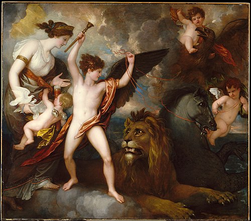 Omnia Vincit Amor, or The Power of Love in the Three Elements, 1809, Benjamin West