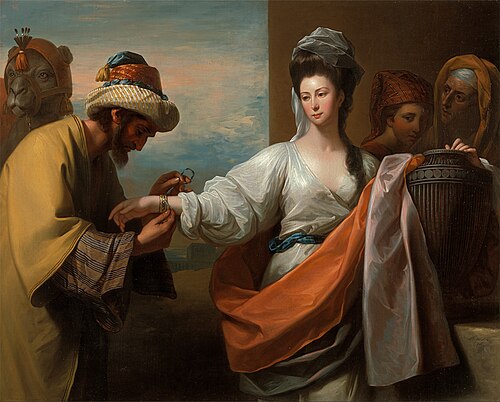 Rebecca Receiving the Bracelet at the Well, 1775, Benjamin West