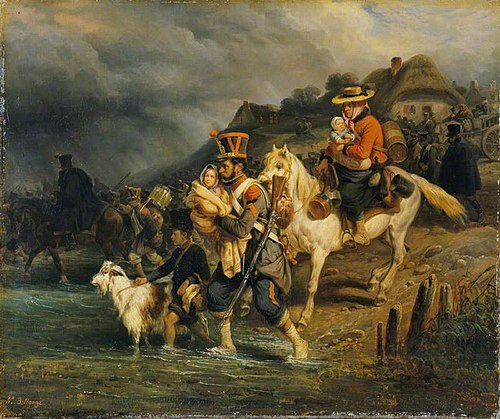 Crossing the Ford, 1837, Hippolyte Bellangé