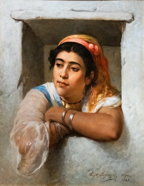 A la fenêtre, 1883, Hippolyte Lazerges