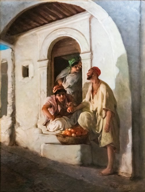 Marchand d'oranges dans une ruelle d'Orient, 1852, Hippolyte Lazerges