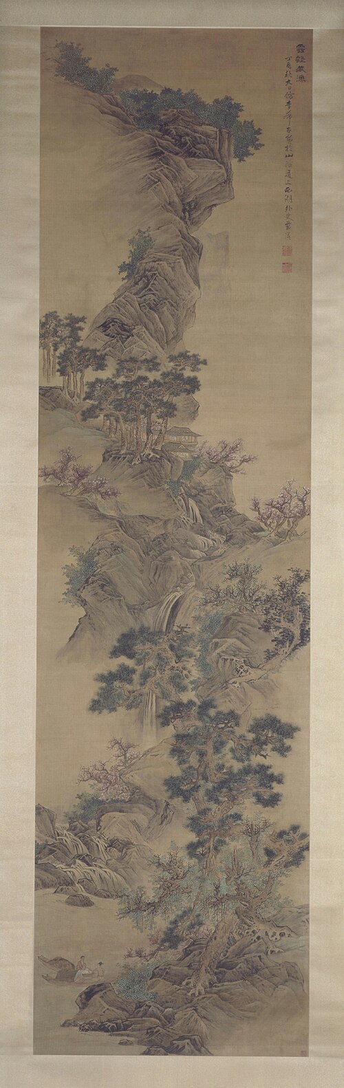 蓝瑛云壑藏渔图轴, , Lan Ying