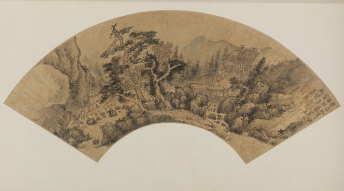 蓝瑛山水扇页, , Lan Ying