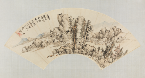 蓝瑛仿黄公望山水扇页, , Lan Ying