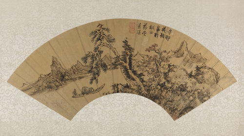 蓝瑛山水扇页, , Lan Ying