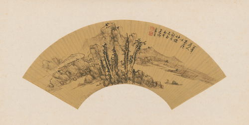 蓝瑛仿黄公望山水扇页, , Lan Ying