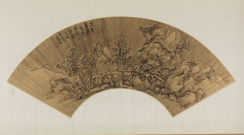 蓝瑛雪景山水扇页, , Lan Ying
