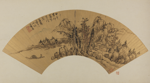蓝瑛山水扇页, , Lan Ying
