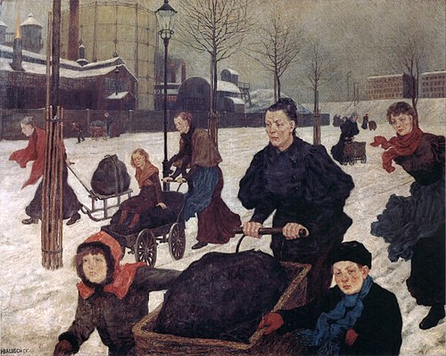 Charges de charbon, 1901, Hans Baluschek