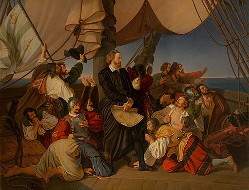 Columbus Discovers the Shores of America, 1846, Christian Ruben