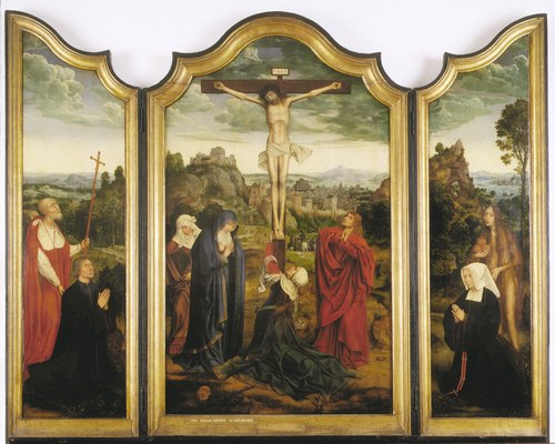 Calvarie met stichterspaar, 1500, Quentin Metsys