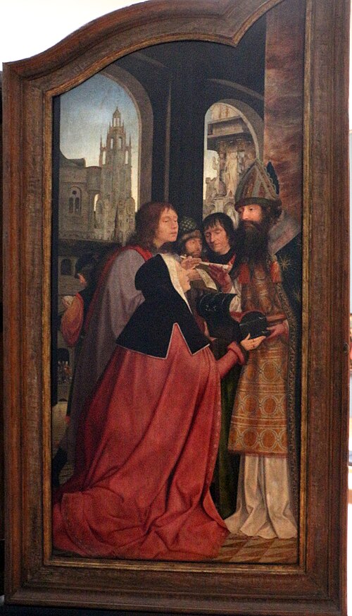 Anna en Joachim schenken hun bezittingen aan de tempel, 1509, Quentin Metsys