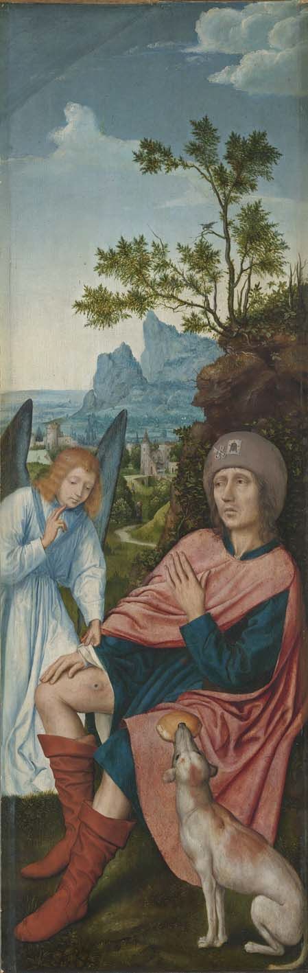 ão Rem-Altar: Der hl. Rochus mit dem Engel, 1518, Quinten Metsys