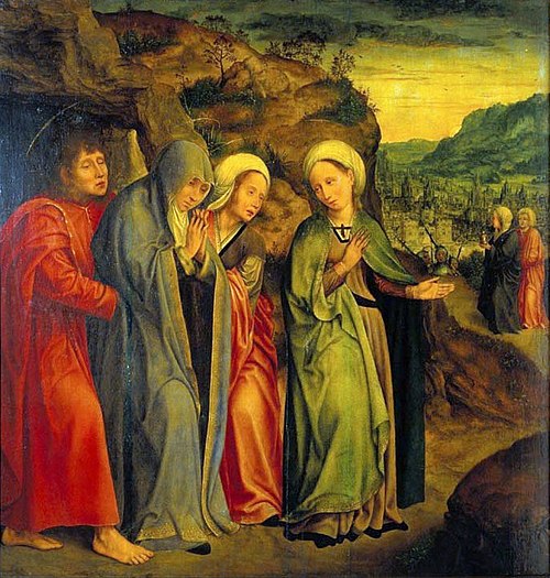 São João Evangelista e as Santas Mulheres depois do enterro de Cristo, 1509, Quinten Metsys