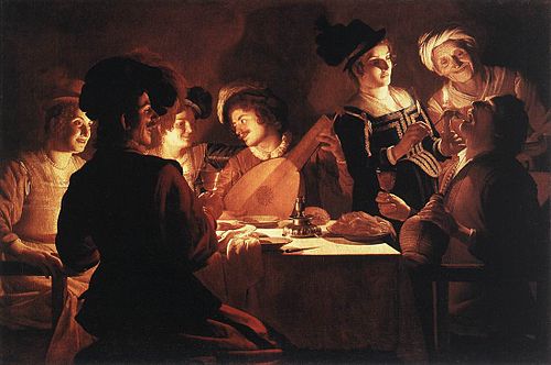 Supper with a Lute Player, 1619, Gerrit van Honthorst