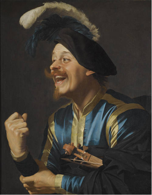 A laughing violinist, , Gerrit van Honthorst