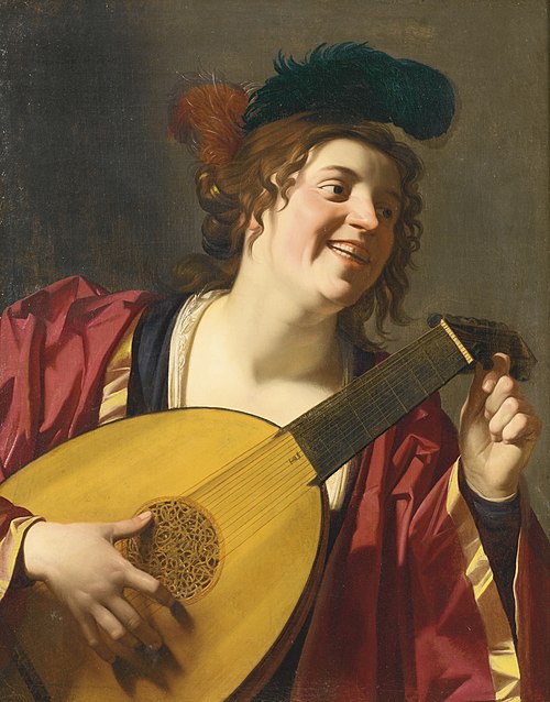 Femme jouant du luth, 1624, Gerrit van Honthorst
