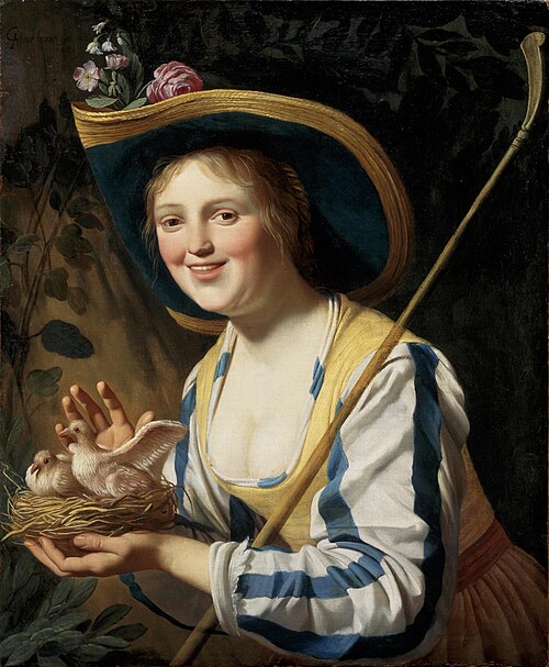 Shepherdess with Doves, 1625, Gerrit van Honthorst