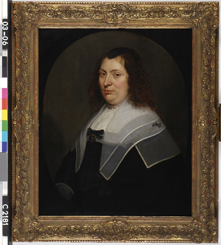 Portrait of Christina Pijll (b 1601). wife of Cornelis van Beveren, 1642, Gerrit van Honthorst