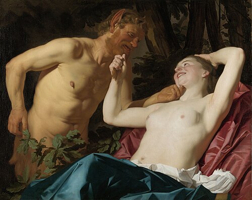 Nymphe et Satyre, 1623, Gerrit van Honthorst