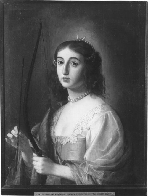 Bildnis der Prinzessin Elisabeth von der Pfalz als Diana (1618-1680), 1632, Gerrit van Honthorst