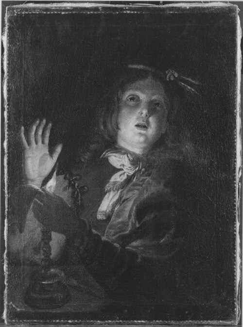 Ein Knabe mit brennender Kerze (Nachfolger), 1624, Gerrit van Honthorst