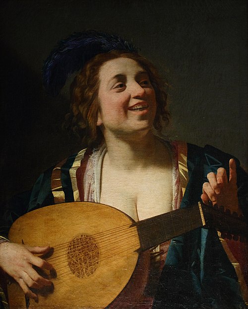 Femme jouant du luth, 1624, Gerrit van Honthorst