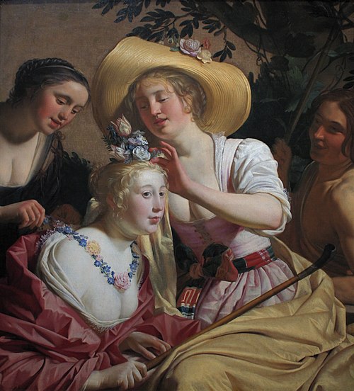 A Shepherdess Adorned with Flowers, 1627, Gerrit van Honthorst