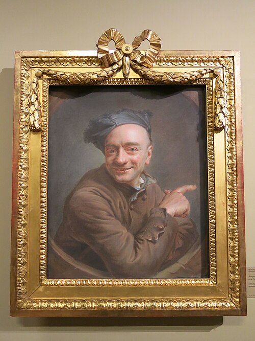 Autoportrait à l'index, 1737, Maurice-Quentin de La Tour