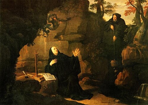 Épisodes de la vie de saint Benoît : Saint Benoît nourri par le frère Romain, 1656, Philippe de Champaigne