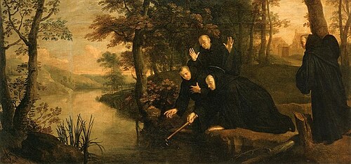 Épisodes de la vie de saint Benoît : La hache rattachée à son manche, 1656, Philippe de Champaigne