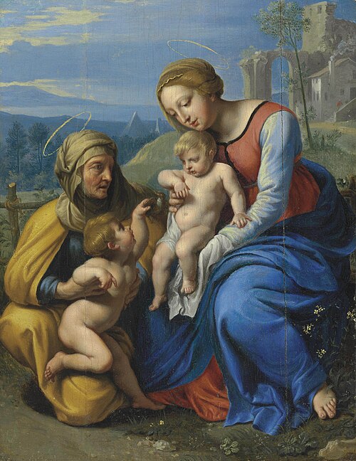 Saint Jean présente un oyseau à Nostre Seigneur, aprés Raphael, , Philippe de Champaigne