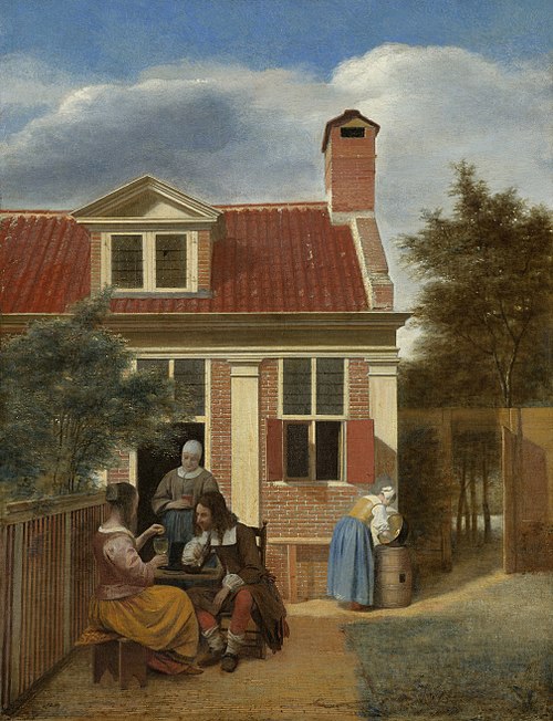 Personnages dans une arrière-cour, 1663, Pieter de Hooch