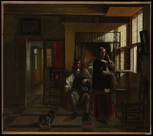 Intérieur avec un jeune couple, 1662, Pieter de Hooch