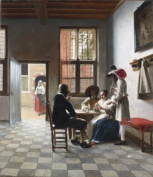 Joueurs de cartes dans une chambre ensoleillée, 1658, Pieter de Hooch