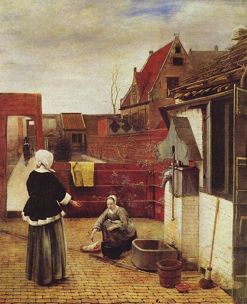 Deux femmes dans une cour, 1660, Pieter de Hooch